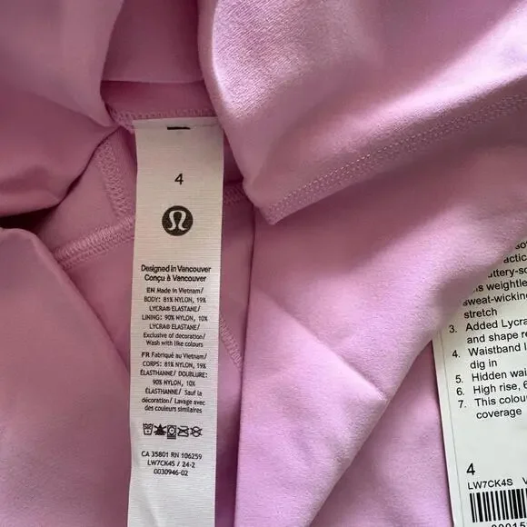 Lululemon Align Biker Short High Rise 6” Vita Pink Size 4 NWT - Picture 5 of 6